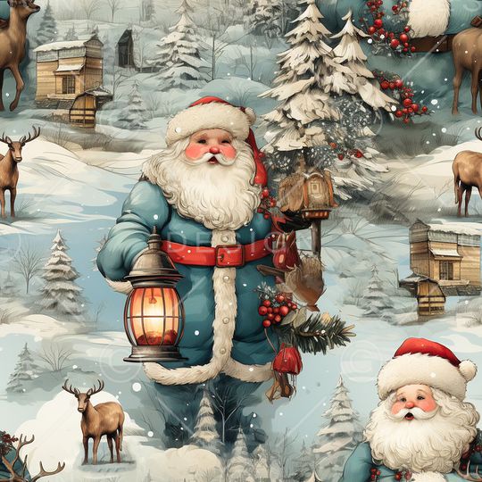 圣诞老人印花华亿平台图片