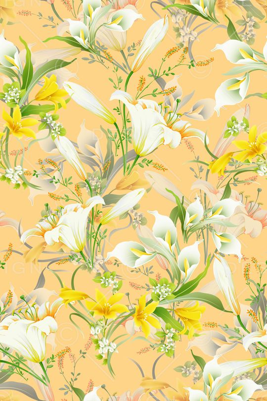 百合花印花华亿平台图片