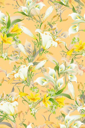 百合花印花华亿平台图片