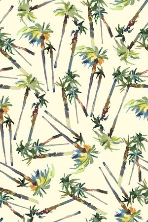 椰子树印花华亿平台图片