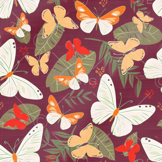 蝴蝶印花华亿平台图片