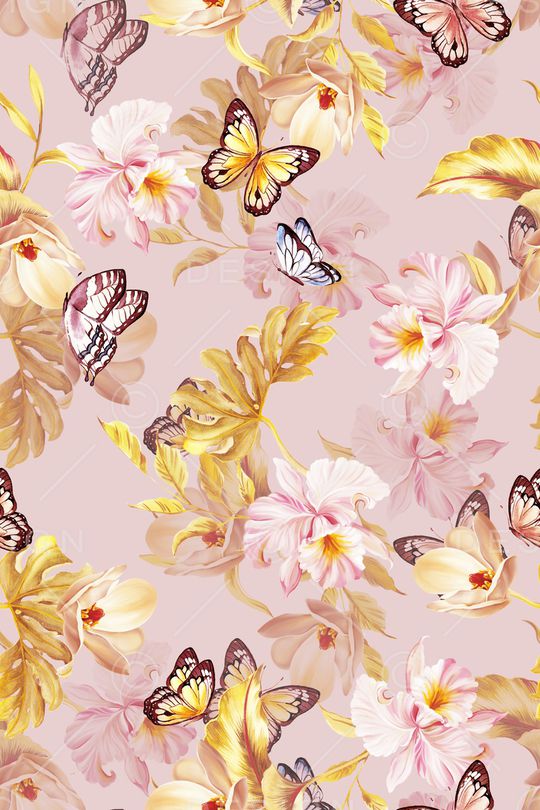 蝴蝶印花华亿平台图片