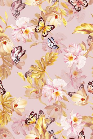 蝴蝶印花华亿平台图片