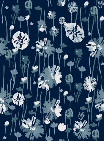 水彩花卉印花华亿平台图片