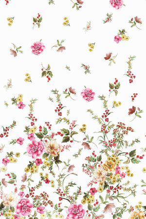 手绘花卉印花华亿平台图片