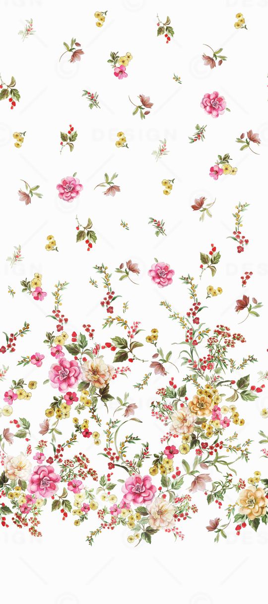 手绘花卉印花华亿平台图片