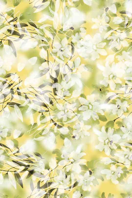 朦胧花卉印花华亿平台图片