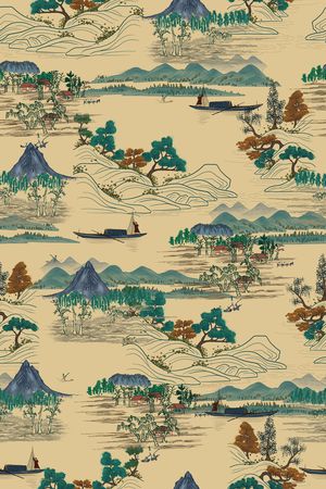 中国风印花华亿平台图片