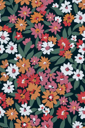 水彩花卉印花华亿平台图片