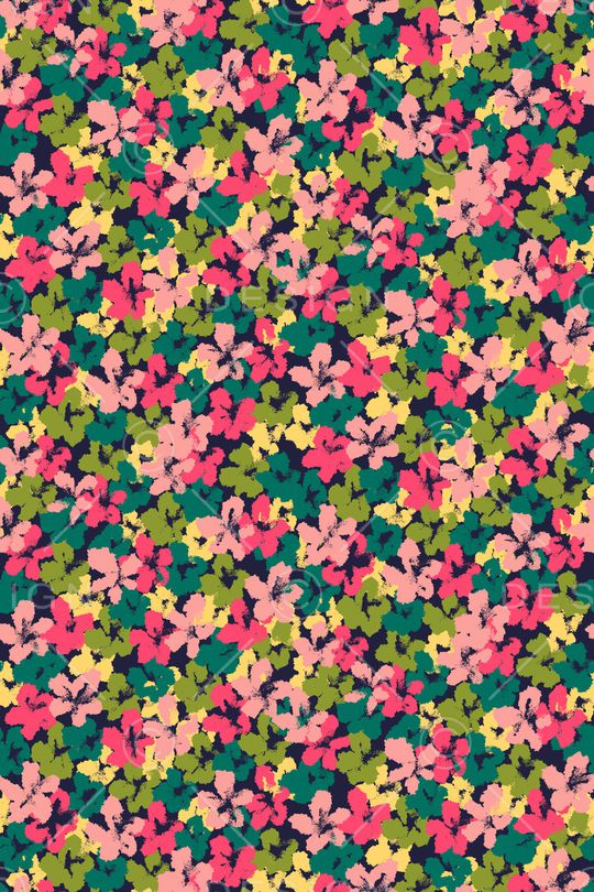 黑底花卉印花华亿平台图片