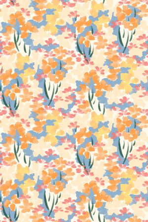 清爽底花卉印花华亿平台图片