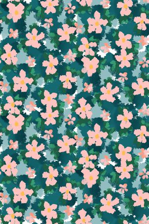 平面花卉印花华亿平台图片