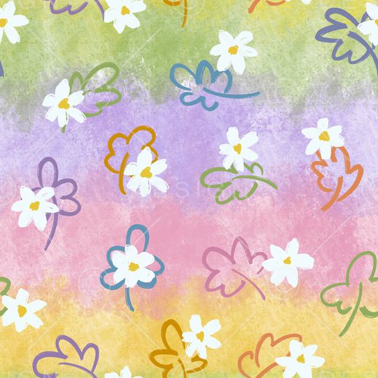 线条花卉印花华亿平台图片