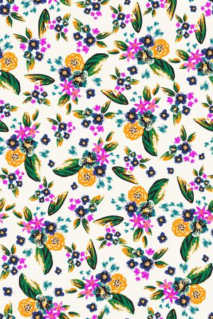 手绘花卉印花华亿平台图片