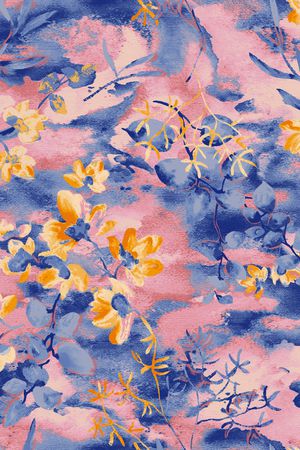 手绘花卉印花华亿平台图片