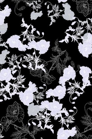 线条花卉印花华亿平台图片