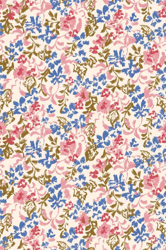 清爽底花卉印花华亿平台图片