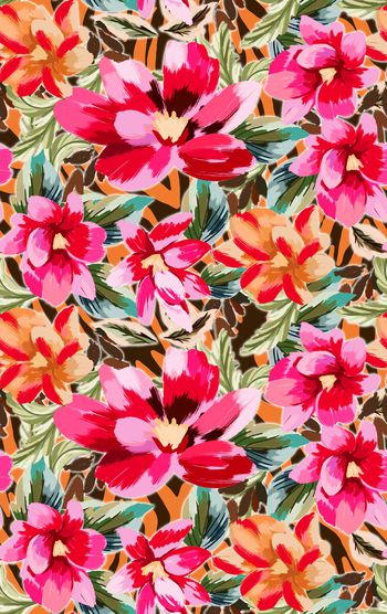 花卉印花华亿平台图片