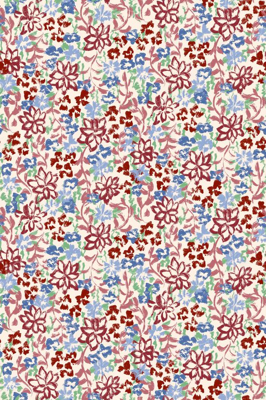 清爽底花卉印花华亿平台图片