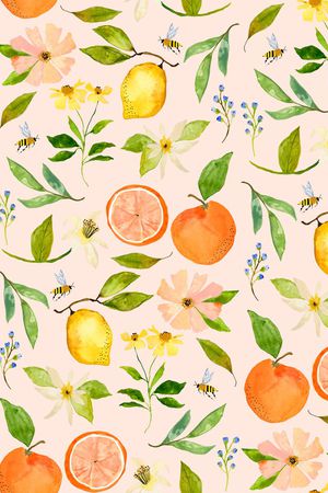 水彩花卉印花华亿平台图片