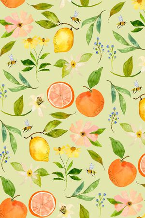 水彩花卉印花华亿平台图片