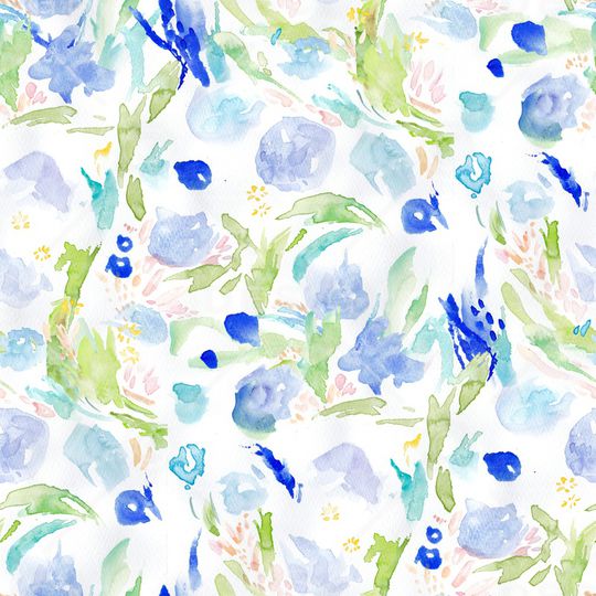 水彩花卉印花华亿平台图片