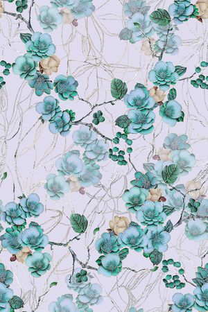 手绘线条印花华亿平台图片