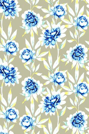 水彩花卉印花华亿平台图片