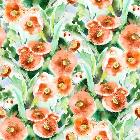 水彩花卉印花华亿平台图片