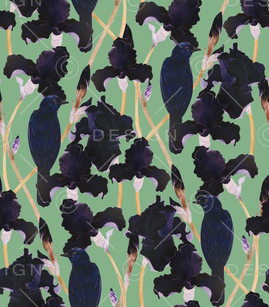 鸢尾花印花华亿平台图片