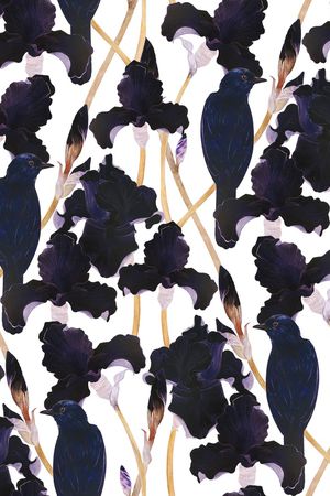 鸢尾花印花华亿平台图片