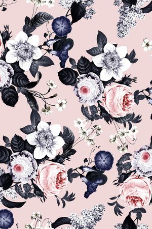 牡丹印花华亿平台图片