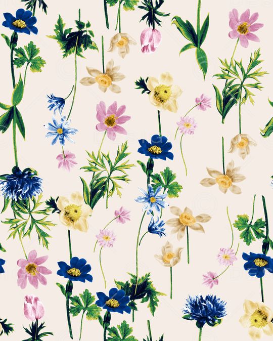 手绘花卉印花华亿平台图片