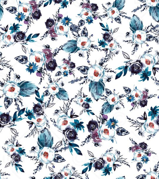 手绘花卉印花华亿平台图片