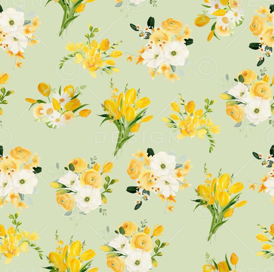 水彩花卉印花华亿平台图片