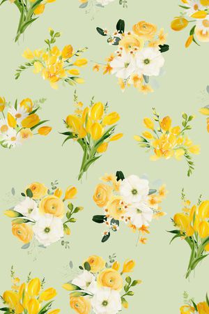 水彩花卉印花华亿平台图片