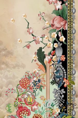 民族花卉印花华亿平台图片