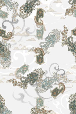 佩斯利印花华亿平台图片