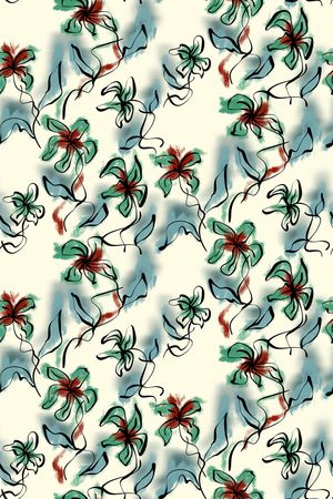 清爽底花卉印花华亿平台图片