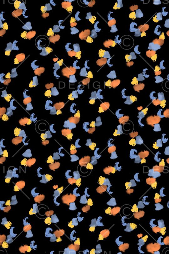 黑底花卉印花华亿平台图片