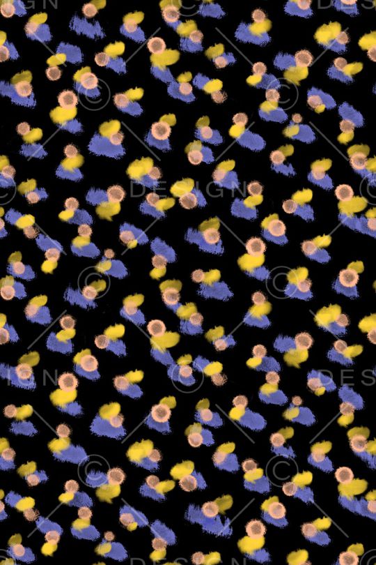 黑底花卉印花华亿平台图片