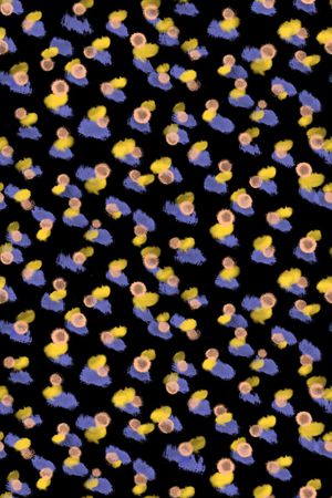 黑底花卉印花华亿平台图片