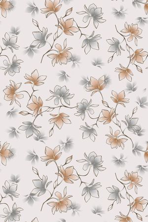 手绘花卉印花华亿平台图片