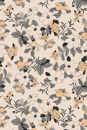 手绘花卉印花华亿平台图片