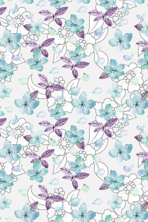 线条花卉印花华亿平台图片