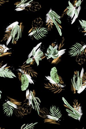 绿植树叶印花华亿平台图片