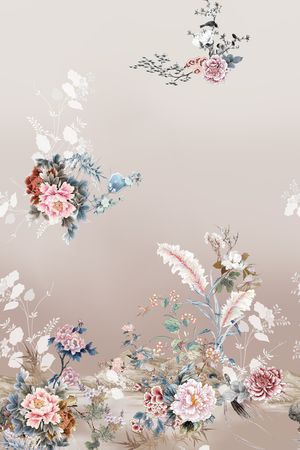 中国风定位花印花华亿平台图片