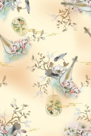 扇子印花华亿平台图片