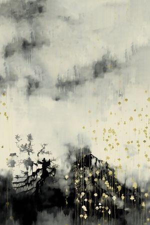 水墨风印花华亿平台图片