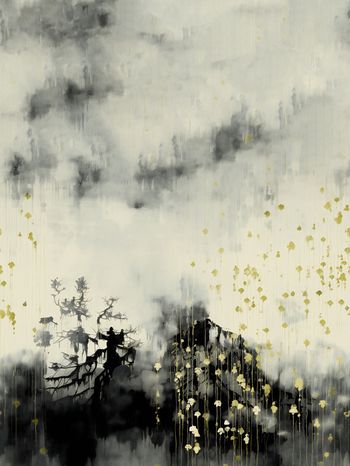 水墨风印花华亿平台图片